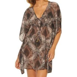 BLEU ROD BEATTIE Cover-up Swimwear Snake Skin Games Caftan swimsuit Cover
